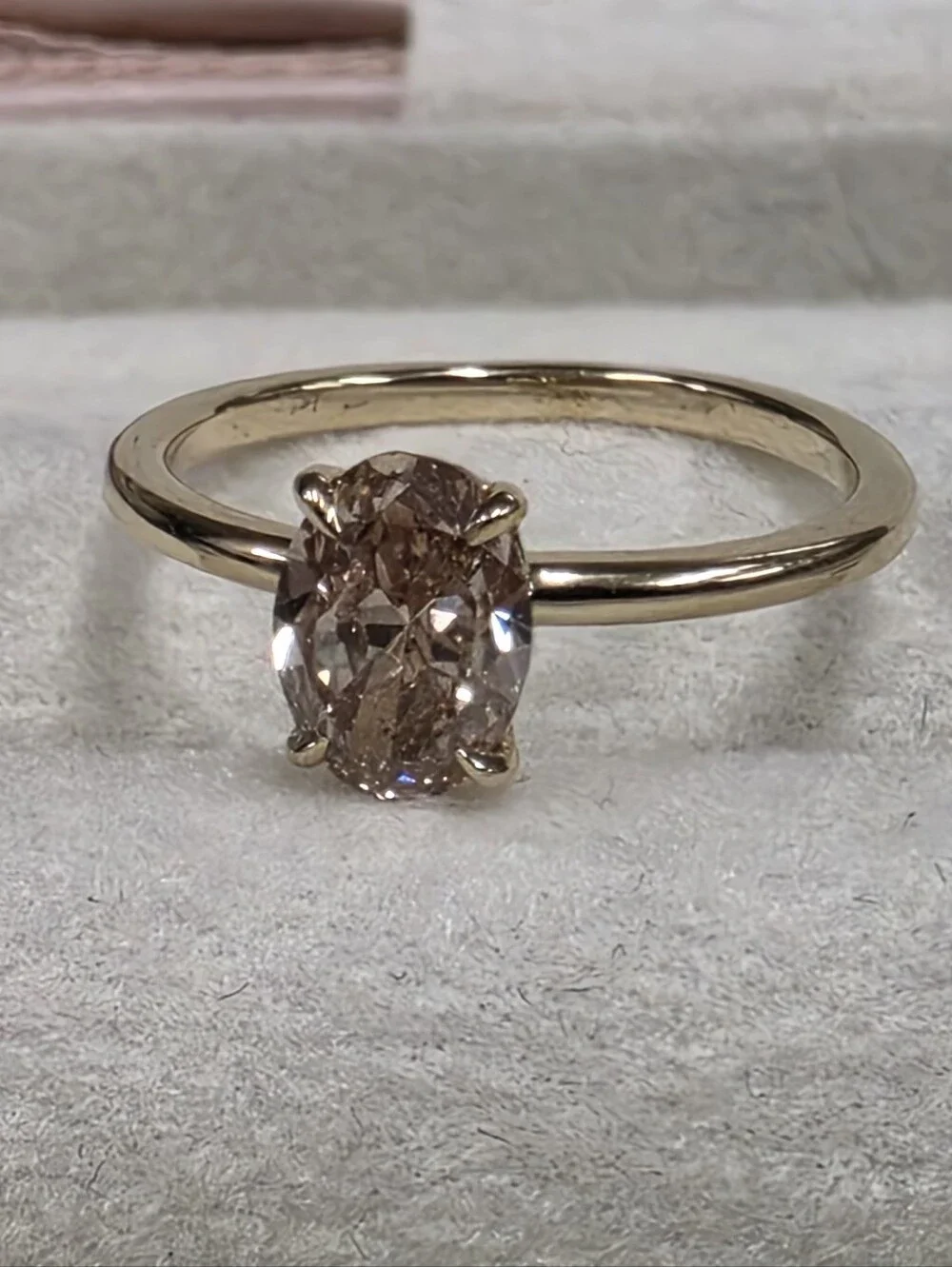GIA 0.96ct. Champagne Diamond Solitaire Ring in Yellow Gold